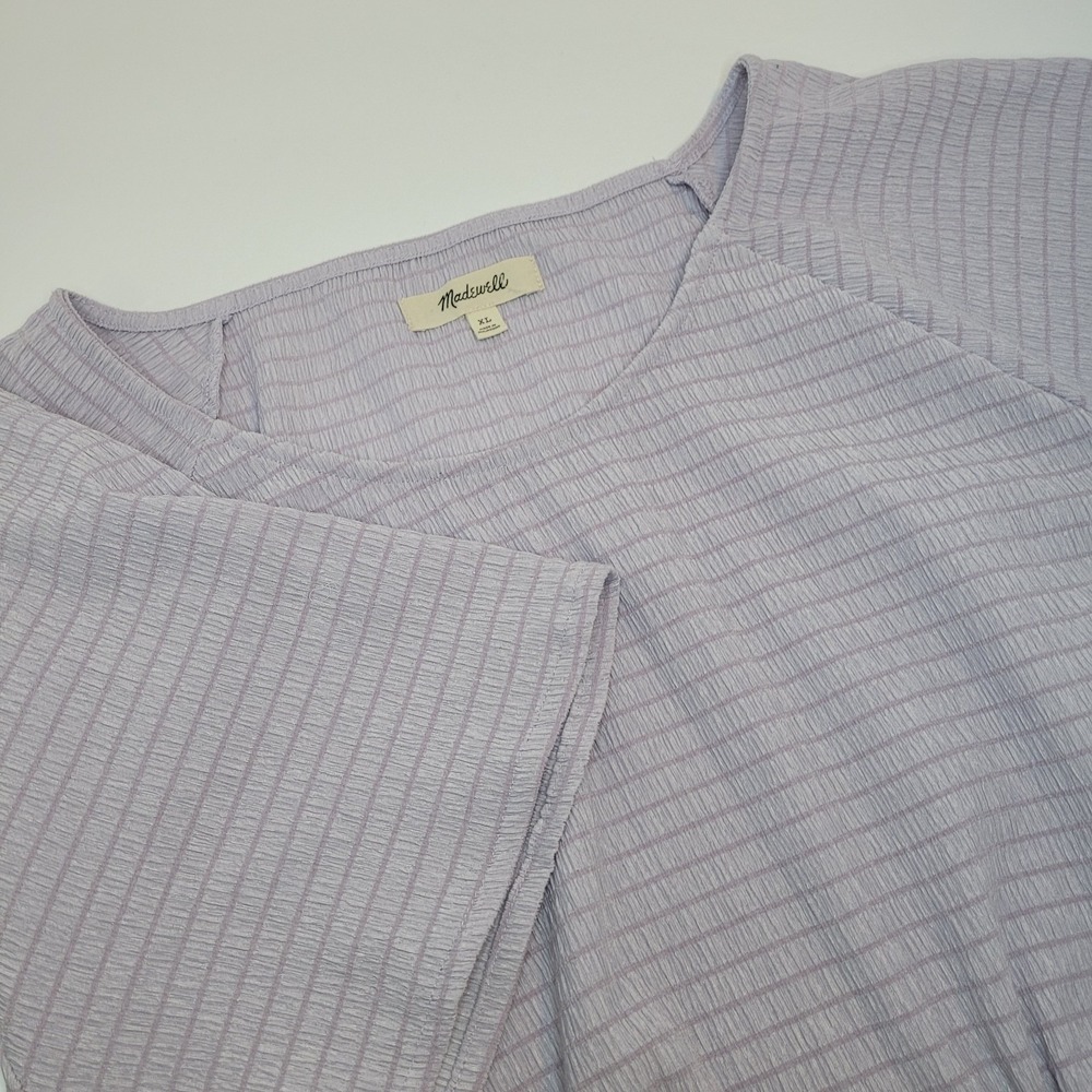 Madewell Lavender Ribbed Short-Sleeve Top